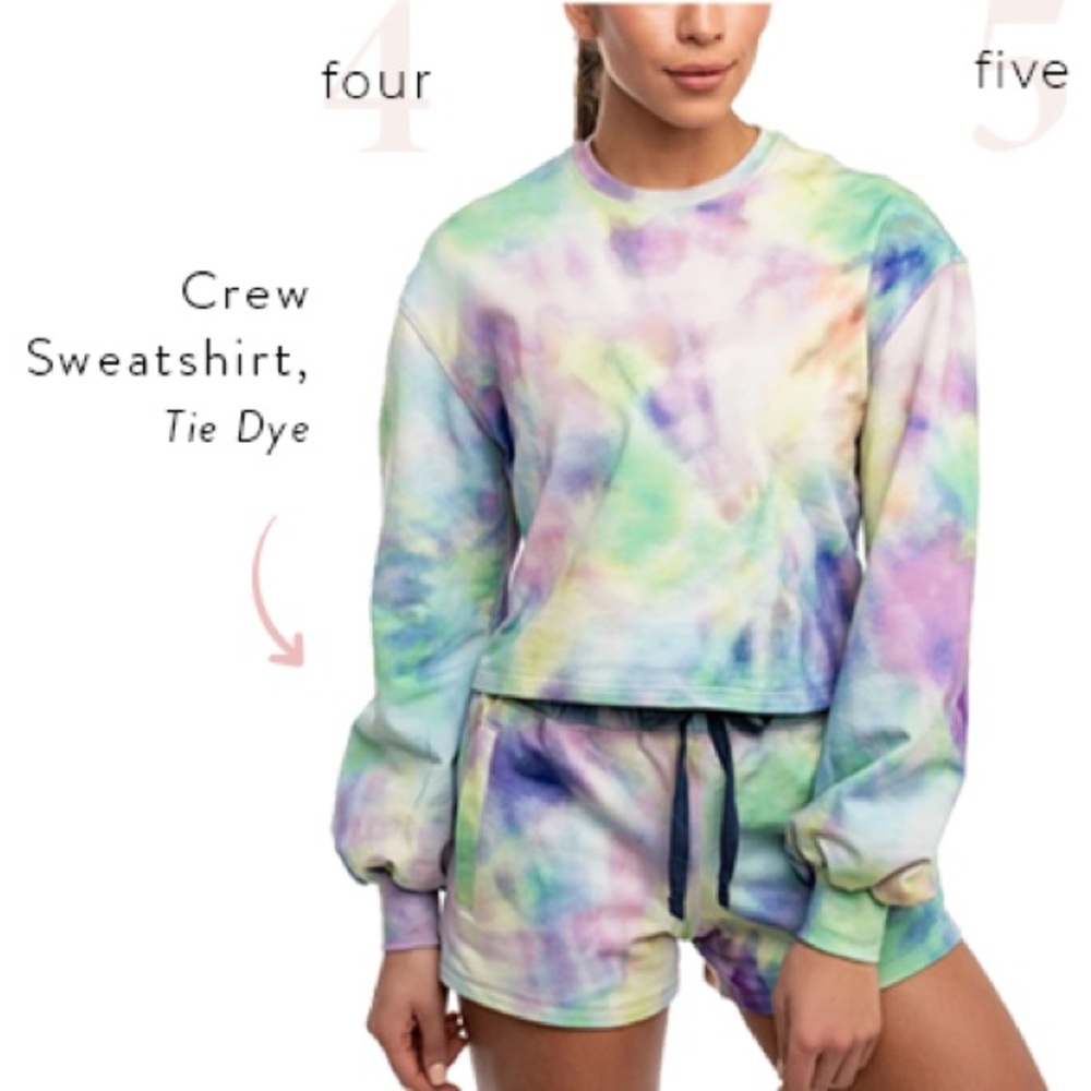 IVL Collective Women Sweatshirt Crewneck Pullover Cropped tie dye size 10